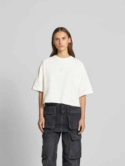 Anine Bing T-Shirt mit Label-Stitching Ecru 4