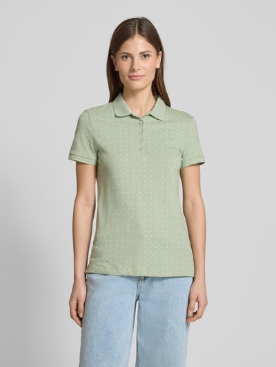 Christian Berg Woman Regular fit poloshirt met structuurmotief Lindegroen - 4