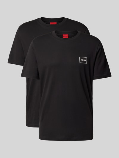 HUGO Regular Fit T-Shirt im 2er-Pack Modell 'DUGOPAK' Black 2