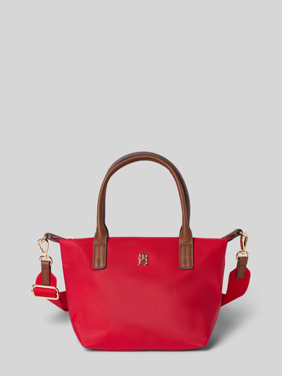 Produktfoto, Umhängetasche mit Logo-Applikation von Tommy Hilfiger, czerwona, prostokątna, gładka faktura, logo, pasek, odpinany ramiączko