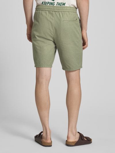 ONLY & SONS Regular Fit Shorts aus Baumwoll-Leinen-Mix Modell 'LINUS' Gruen 5