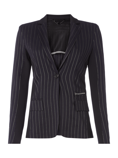 Marc Cain Blazer met krijtstreep van effectgaren Donkerblauw - 2