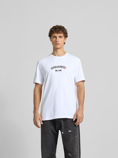 Dsquared2 Loose Fit T-Shirt mit Logo-Print Weiss 4