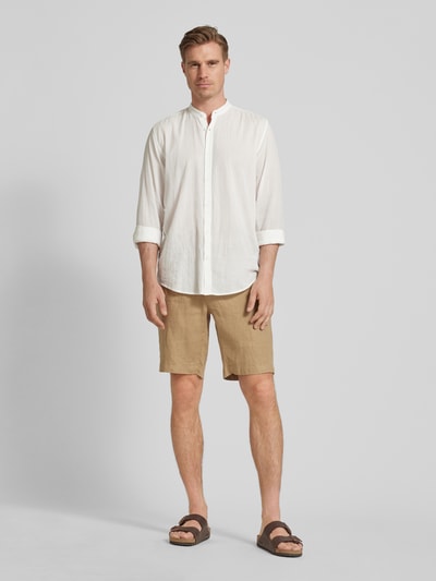 Mazine Leinenshorts in unifarbenem Design Modell 'Littlefield' Beige 1