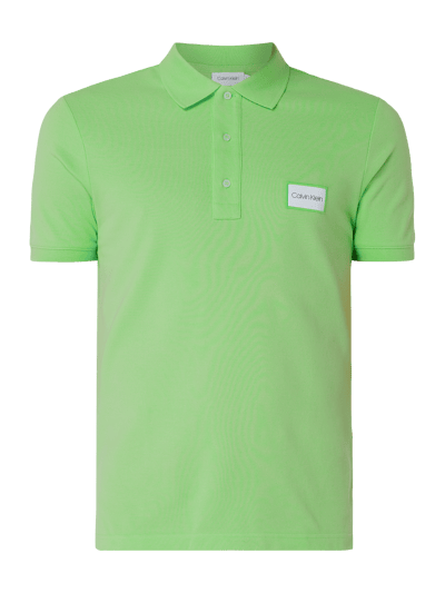 CK Calvin Klein Poloshirt mit Logo-Applikation  Hellgruen 2