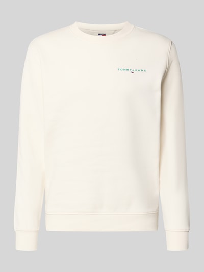 Produktfoto, Regular Fit Sweatshirt aus katoenmix Model 'LINEAR CREW' van Tommy Jeans, look: effen, labelstitching, polokraag, lange mouw, rompzoom, sweat, katoenmix.