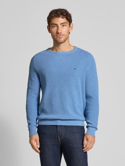 Fynch-Hatton Strickpullover aus reiner Baumwolle Hellblau 4