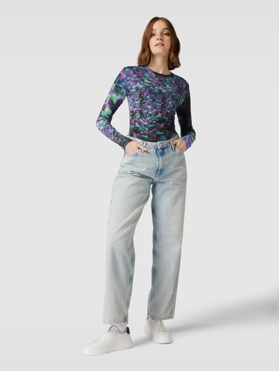 Calvin Klein Jeans Shirt met lange mouwen en all-over look, model 'HYPER' Zwart - 1