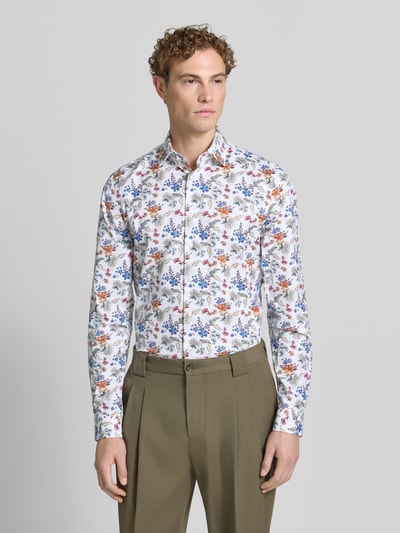 Jake*s slim fit vrijetijdsoverhemd met florale all-over print Wit - 4