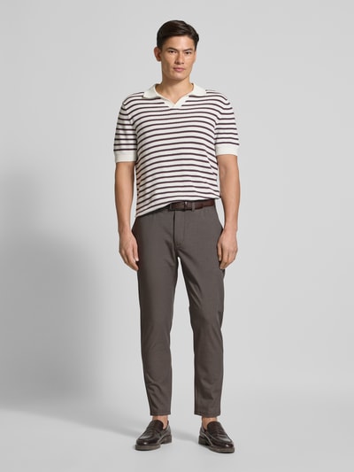 MCNEAL Tapered fit stoffen broek met elastische band Flanel gemêleerd - 1