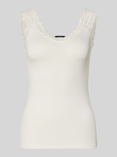 Vero Moda Slim fit tanktop in viscosemix, model 'ROSA' Wit - 2