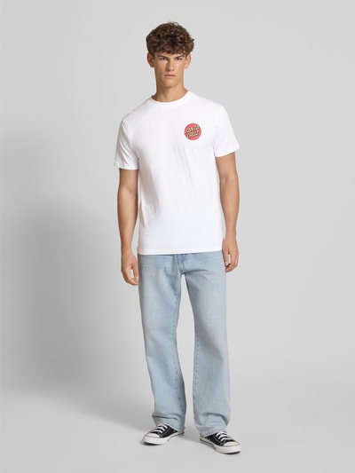 SANTA CRUZ T-Shirt mit Label-Print Modell 'SCREAMING ROSE FLASH' Weiss 1