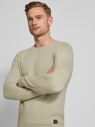 s.Oliver RED LABEL Regular Fit Strickpullover aus reiner Baumwolle mit Strukturmix Offwhite 3