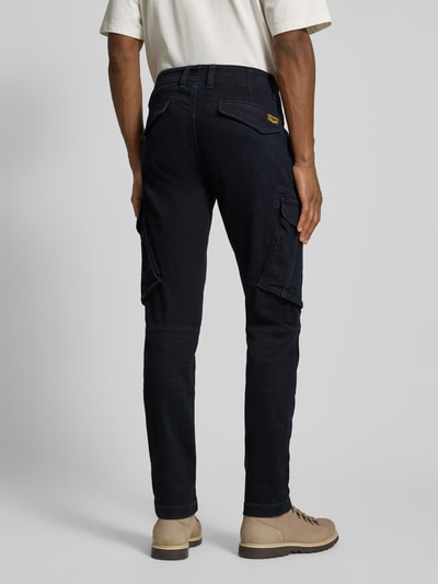 PME Legend Slim fit cargobroek met logoprint, model 'Nordop' Marineblauw - 5