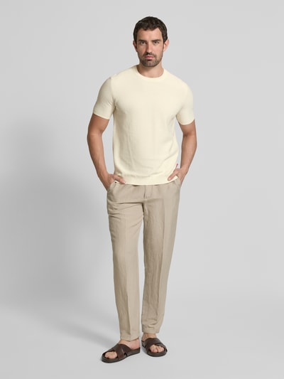 JOOP! Jeans T-Shirt mit gerippten Abschlüssen Modell 'Simoro' Offwhite 1