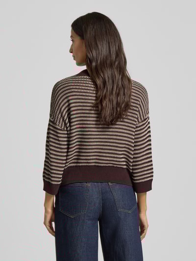 OPUS Strickpullover mit gerippten Abschlüssen Modell 'Peipina' Bordeaux 5