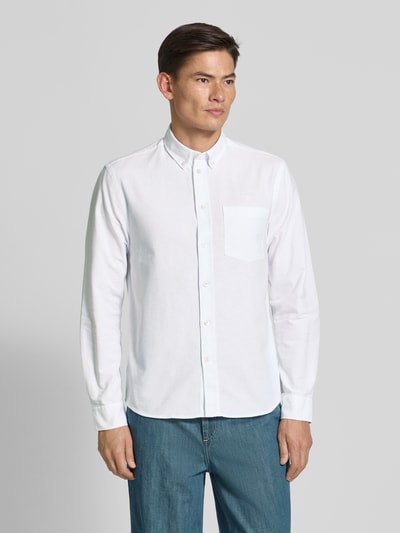 Wood Wood Regular Fit Freizeithemd mit Button-Down-Kragen Modell 'Adam' Weiss 4