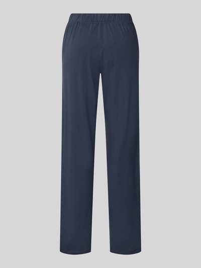 Produktfoto, dunkelblaue Wide Fit Pyjama-Hose aus Baumwoll-Mix von Schiesser mit elastischem Bund und Tunnelzug, glatte Oberfläche