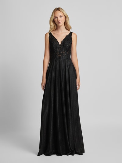 Unique Abendkleid mit Häkelspitze Black 4