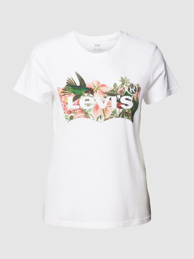 Levi's® T-shirt z nadrukiem z logo model ‘THE PERFECT TEE BATWING’ Biały 2