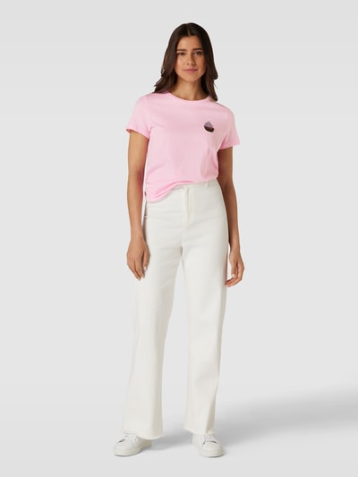Vero Moda T-Shirt aus Baumwolle mit Motiv-Detail Modell 'MIAFRANCIS' Hellrosa 1