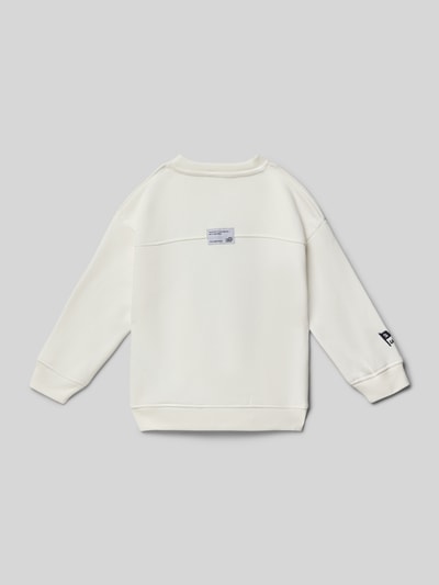 Produktfoto, Sweatshirt mit Label-Detail von Mango in Offwhite, Baumwoll-Mix, Lockerer-Schnitt, gerippte-Abschlüsse, Rundhalsausschnitt
