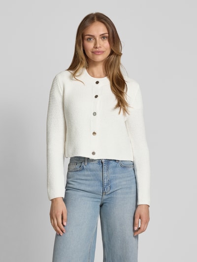 comma Strickjacke mit Knopfleiste Weiss 4