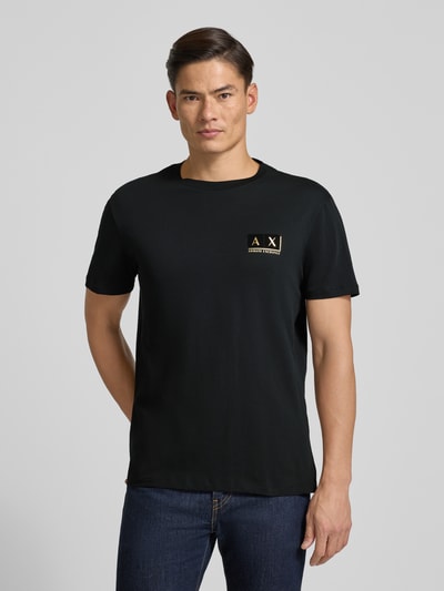 ARMANI EXCHANGE Regular fit T-shirt met logostitching Zwart - 4