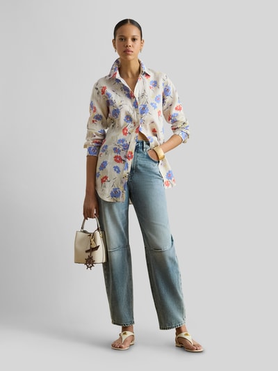 Lauren Ralph Lauren Bluzka koszulowa o kroju relaxed fit z czystego lnu Écru melanż 1