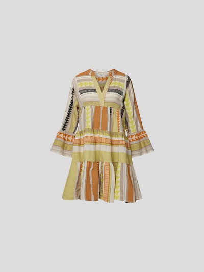 Devotion Minikleid mit Allover-Muster Hellgelb meliert 2