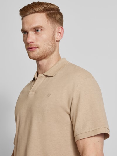 Jack & Jones Premium Poloshirt met geribde mouwboorden, model 'BLADON' Offwhite - 3