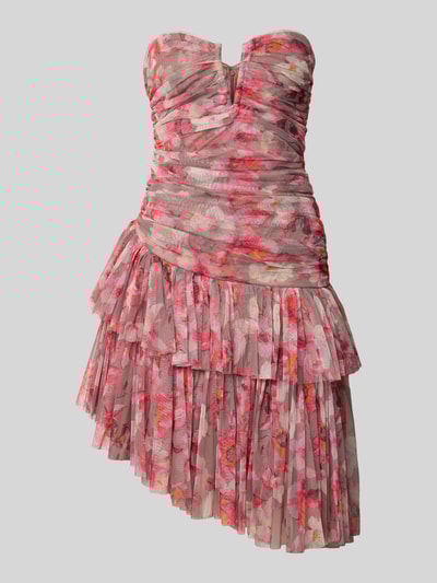 LACE & BEADS Knielange cocktailjurk in laagjeslook Felroze - 2