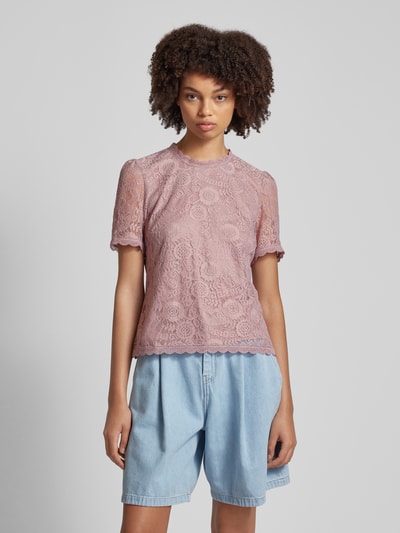 Pieces Bluse mit Ausbrenner-Effekt Modell 'OLLINE' Mauve 4