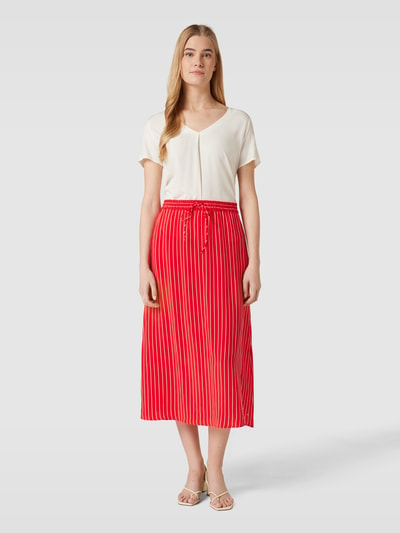 Tommy Hilfiger Midirok met streepmotief Rood - 1