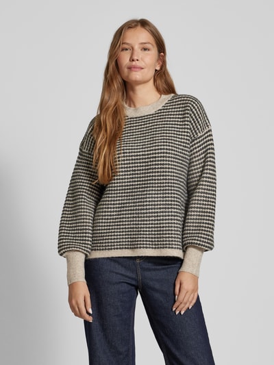 Kaffe Gebreide pullover met ribboorden, model 'ellery' Beige - 4