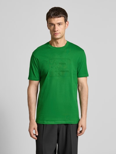 ARMANI EXCHANGE T-shirt met geribde ronde hals Groen - 4