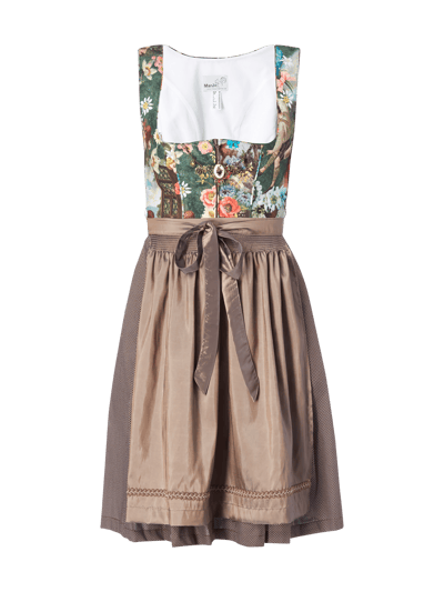 Marjo Dirndl mit Allover-Muster Dunkelbraun 2