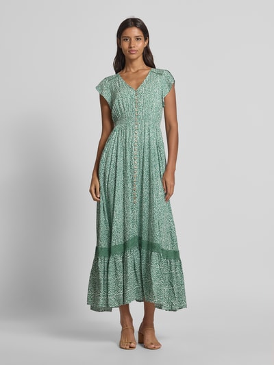 Apricot Sukienka midi z koronką szydełkową Zielony 4