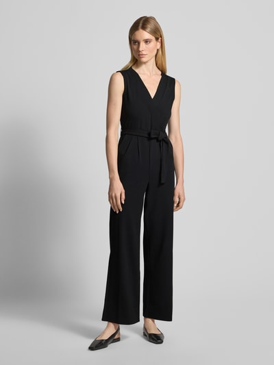 Tom Tailor Denim Relaxed Fit Jumpsuit mit durch Druckknopf verstellbarem Ausschnitt Black 4