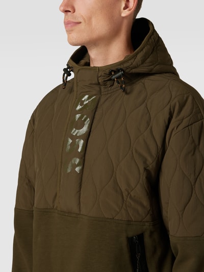 BOSS Orange Parka met labelprint, model 'Zequilt' Olijfgroen - 3