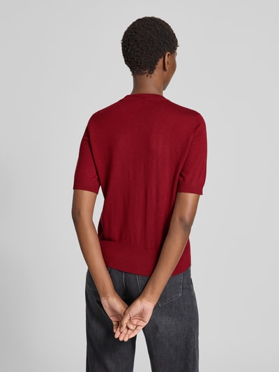 Liu Jo White Strickshirt mit Rundhalsausschnitt Dunkelrot 5