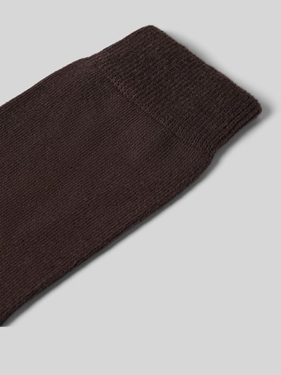 Produktfoto, Socken mit Label-Schriftzug Modell 'FAMILY' von Falke aus Baumwoll-Mix mit Stretch-Anteil und elastischem Rippenbündchen, einfarbig braun