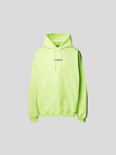 VETEMENTS Hoodie mit Label-Print Neon Gelb 2