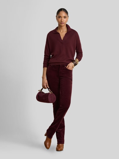 Lauren Ralph Lauren Loose fit pullover van mix van katoen en modal Bordeaux - 1