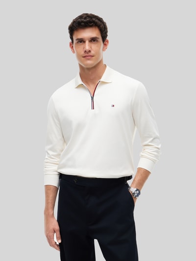 Tommy Hilfiger Regular Fit Poloshirt aus reiner Baumwolle Modell 'LIQUID' Offwhite 4