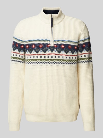 RAGMAN Wollen pullover met ribboorden Offwhite - 2