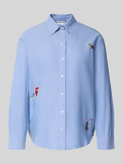 Jake*s Casual Overhemdblouse met knoopsluiting Bleu - 2