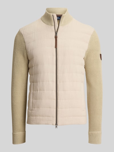Polo Ralph Lauren Regular Fit Strickjacke aus Material-Mix mit Steppeinsatz Beige 2