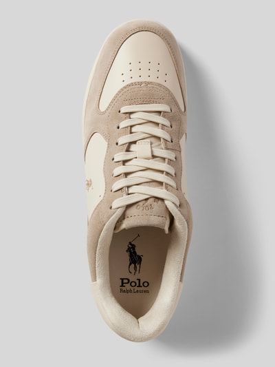 Polo Ralph Lauren Leren sneakers met logostitching, model 'MASTERS' Beige - 3