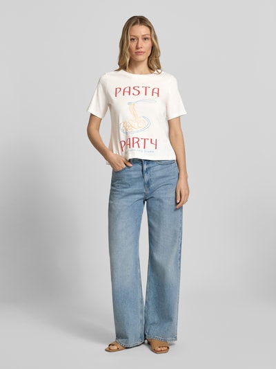Christian Berg Woman Selection T-Shirt mit Motiv-Print und Rundhalsausschnitt Ecru 1